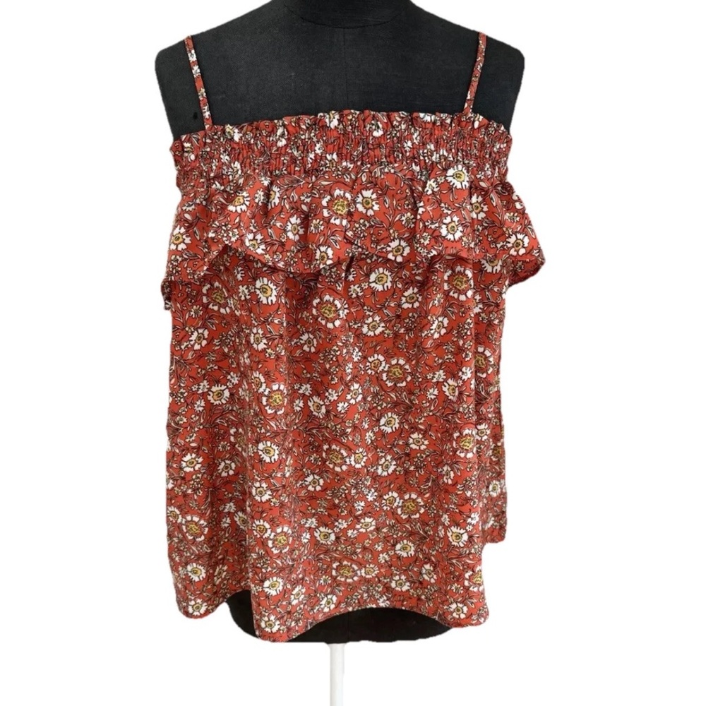 🆕Hayden Womens Large NWT spaghetti strap flowy pullover blouse Beachy feminine